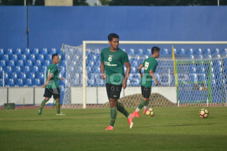 Manda Cingi, latihan bersama Sriwijaya FC Copyright: Muhammad Effendi/INDOSPORT