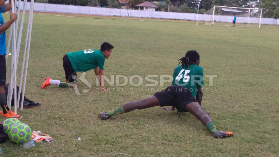Mohammadou Al Hadji saat menjalani seleksi di Sriwijaya FC.