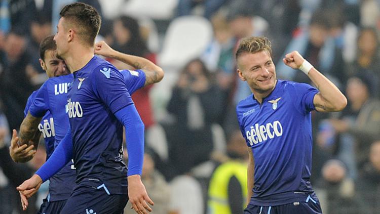 Ciro Immobile usai mencetak gol.