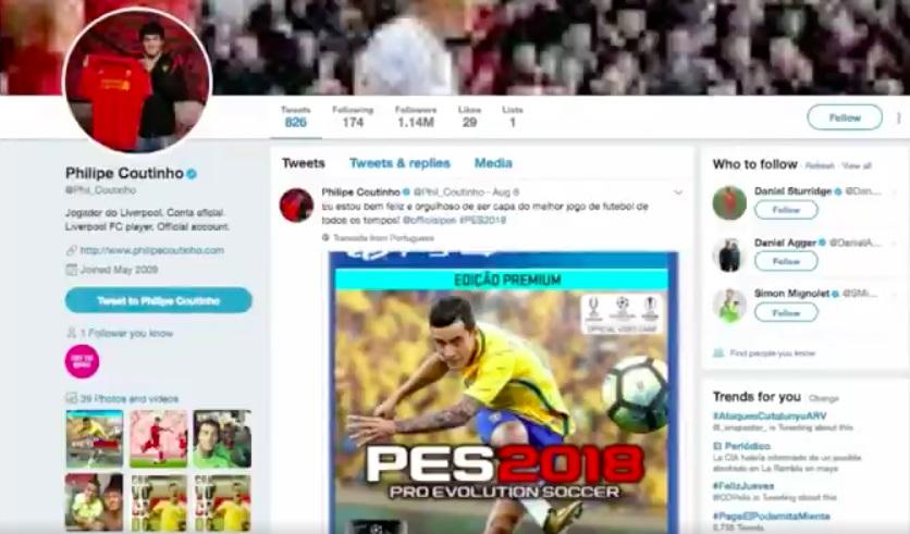 Postingan di akun twitter Coutinho pada 6 Agustus 2017. Copyright: Internet