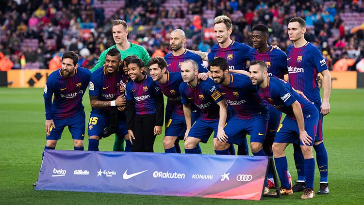 Skuat Barcelona jelang melawan Levante di La Liga pekan ke-18. Copyright: INDOSPORT