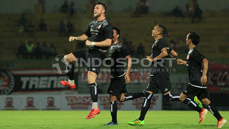 Marko Simic, berhasil menghindarkan Persija dari kekalahan lewat gol di menit 85 ke gawang MU.