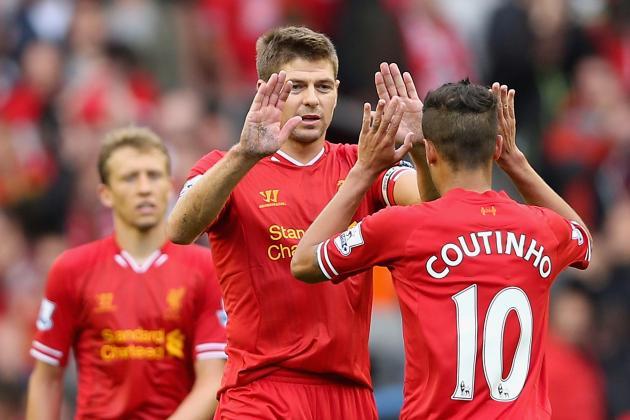 Steven Gerrard dan Philippe Coutinho Copyright: bleacherreport.net