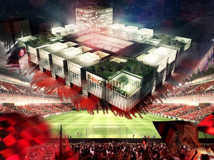 Desain stadion baru AC Milan. Copyright: dailymail.co.uk