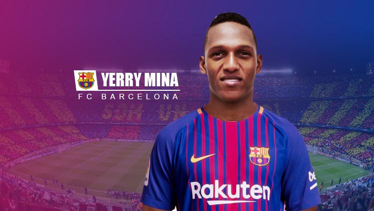 Yerry Mina resmi berseragam Barcelona. Copyright: Grafis: Eli Suhaeli/INDOSPORT