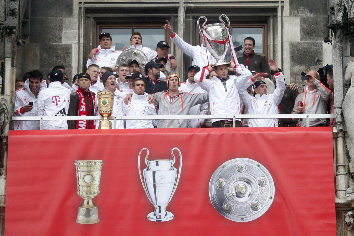 Bayern Munchen saat merayakan gelar trebel pada 2013 silam. Copyright: Internet