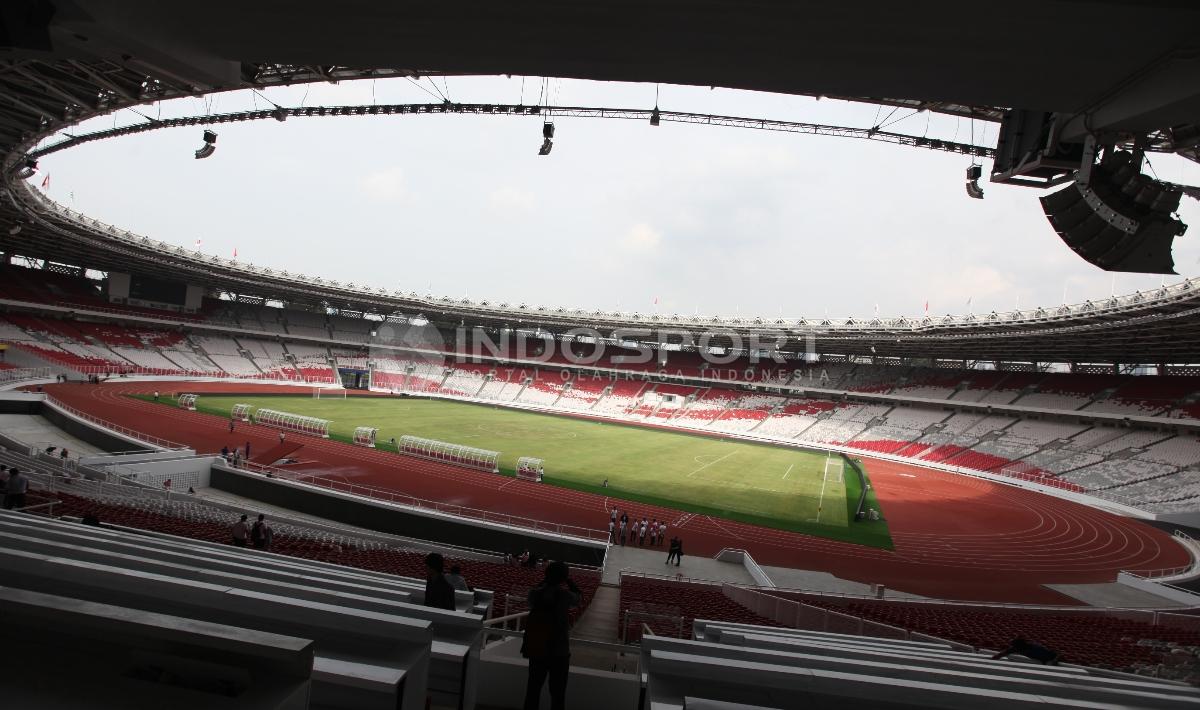 Situasi dalam stadion Gelora Bung Karno yang akan digunakan laga persahabatan antara Timnas Indonesia vs Islandia pada Minggu (14/01/18) mendatang. Herry Ibrahim