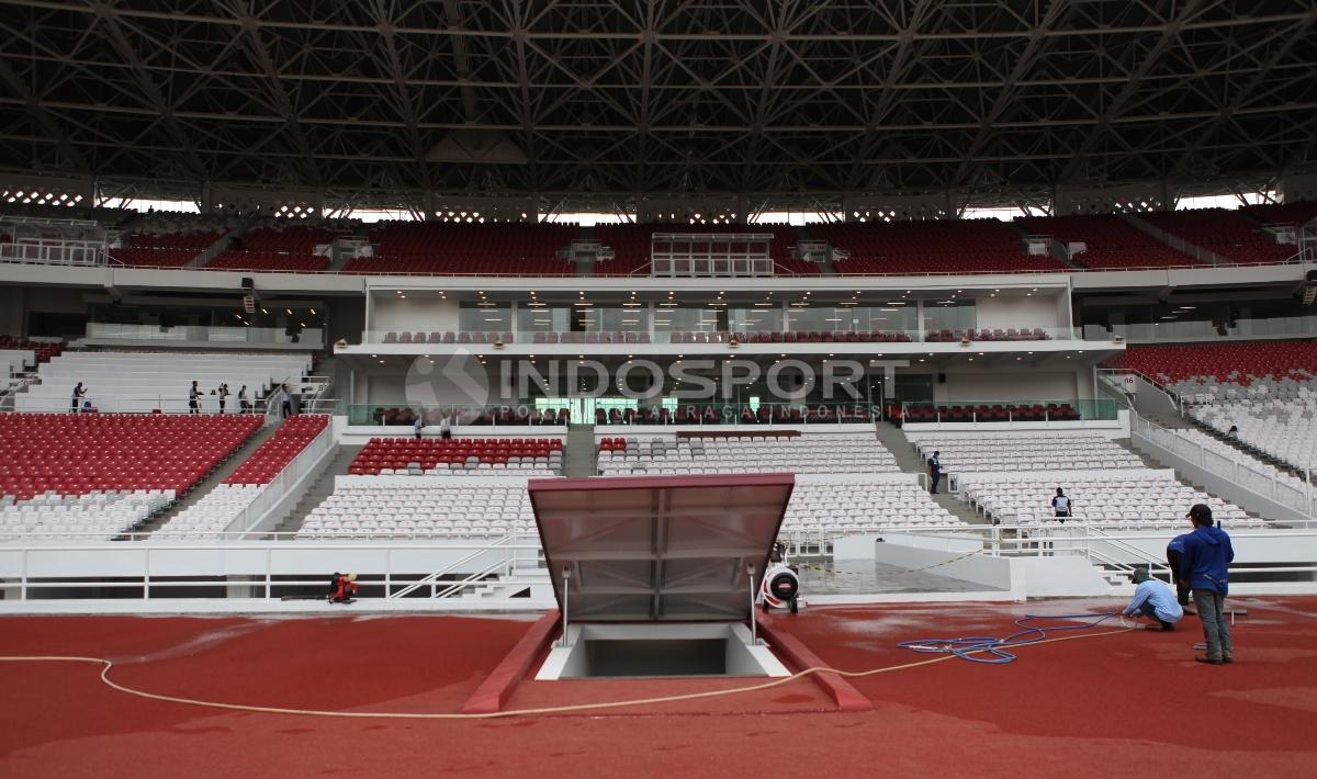 Potret terbaru tribun penonton di stadion Gelora Bung Karno. Herry Ibrahim Copyright: Herry Ibrahim/INDOSPORT