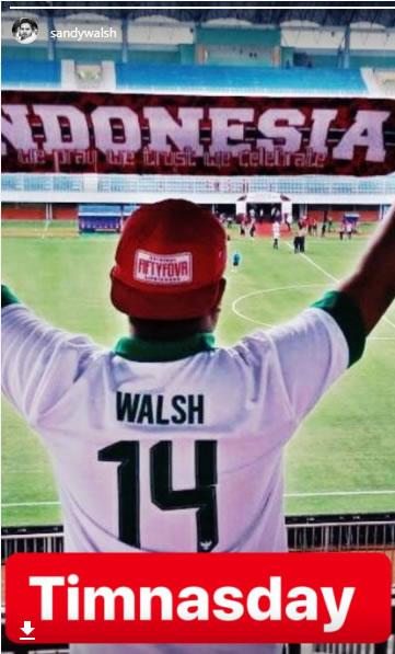 Insta Story Sandy Walsh jelang Timnas Indonesia lawan Islandia. Copyright: Instagram