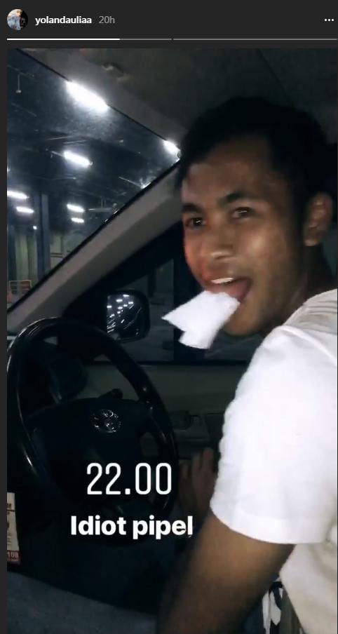 Aqil Savik di Instastory kekasihnya Yolanda Aulia Copyright: Instagram
