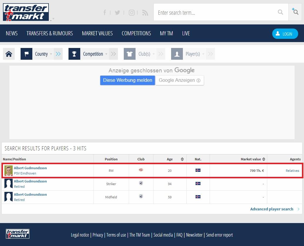 Harga transfer Albert Gudmundsson versi Transfermarkt.com Copyright: Transfermarkt.com