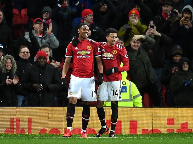 Selebrasi Anthony Martial dan Jesse Lingard Copyright: INDOSPORT