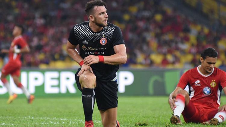 Marko Simic saat tampil membela Persija kontra Kelantan FA. Copyright: PERSIJA