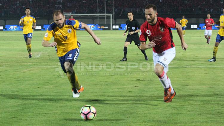 Ilija Spasojevic saat terjun membela Bali United di Kualifikasi Liga Champions 2018.