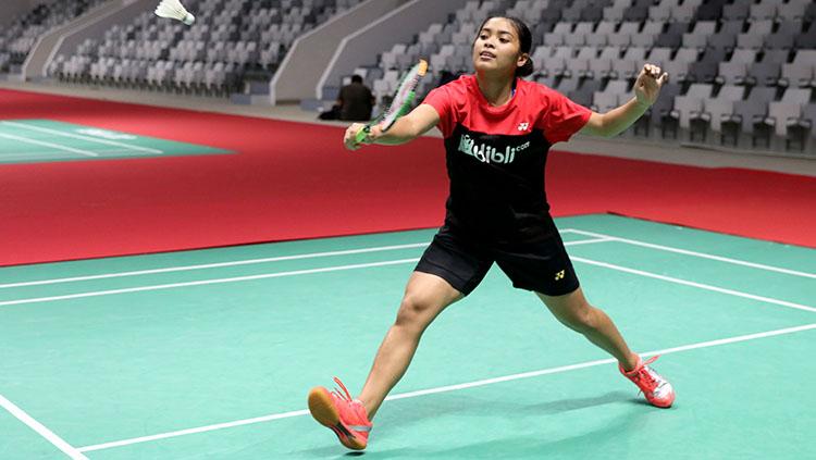 Gregoria Mariska, dalam uji coba Istora Senayan Copyright: Humas PBSI