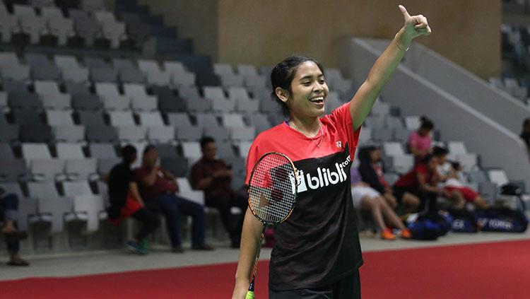 Gregoria Mariska, dalam uji coba Istora Senayan Copyright: Humas PBSI