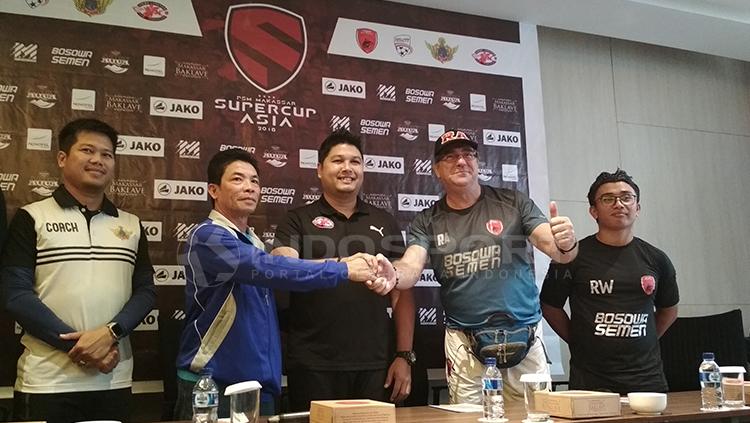 Jumpa pers antara PSM Makassar vs Home United di Laga Perdana Super Cup Asia. Copyright: Muhammad Nur Basri/INDOSPORT