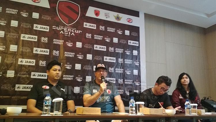 Jumpa pers antara PSM Makassar vs Home United di Laga Perdana Super Cup Asia Copyright: Muhammad Nur Basri/INDOSPORT