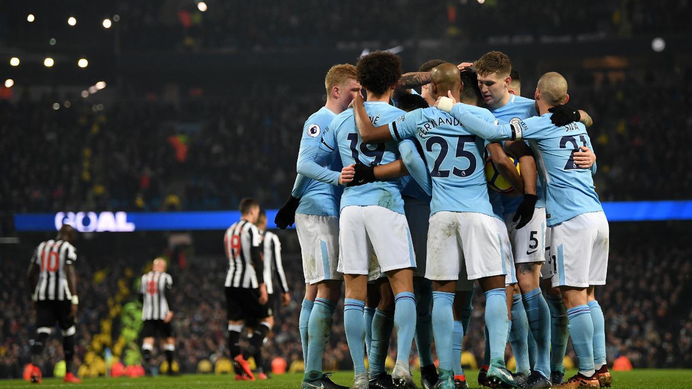 Selebrasi Pemain Man City.