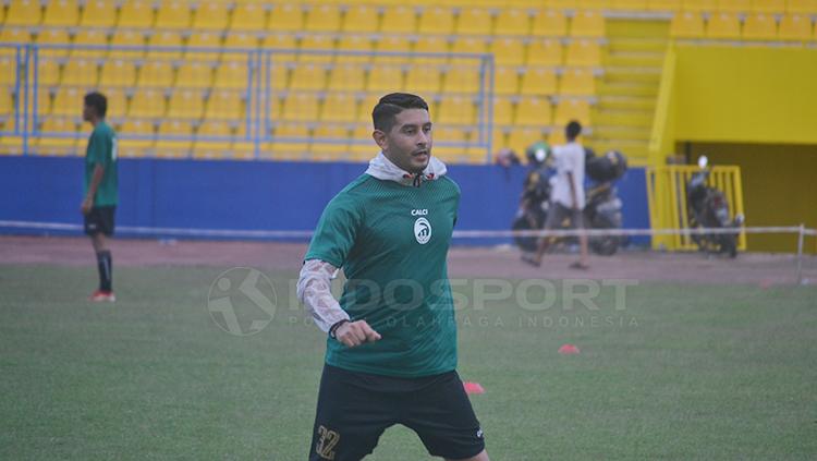 Esteban Gabriel Vizcarra saat jalani latihan bersama Sriwijaya FC.
