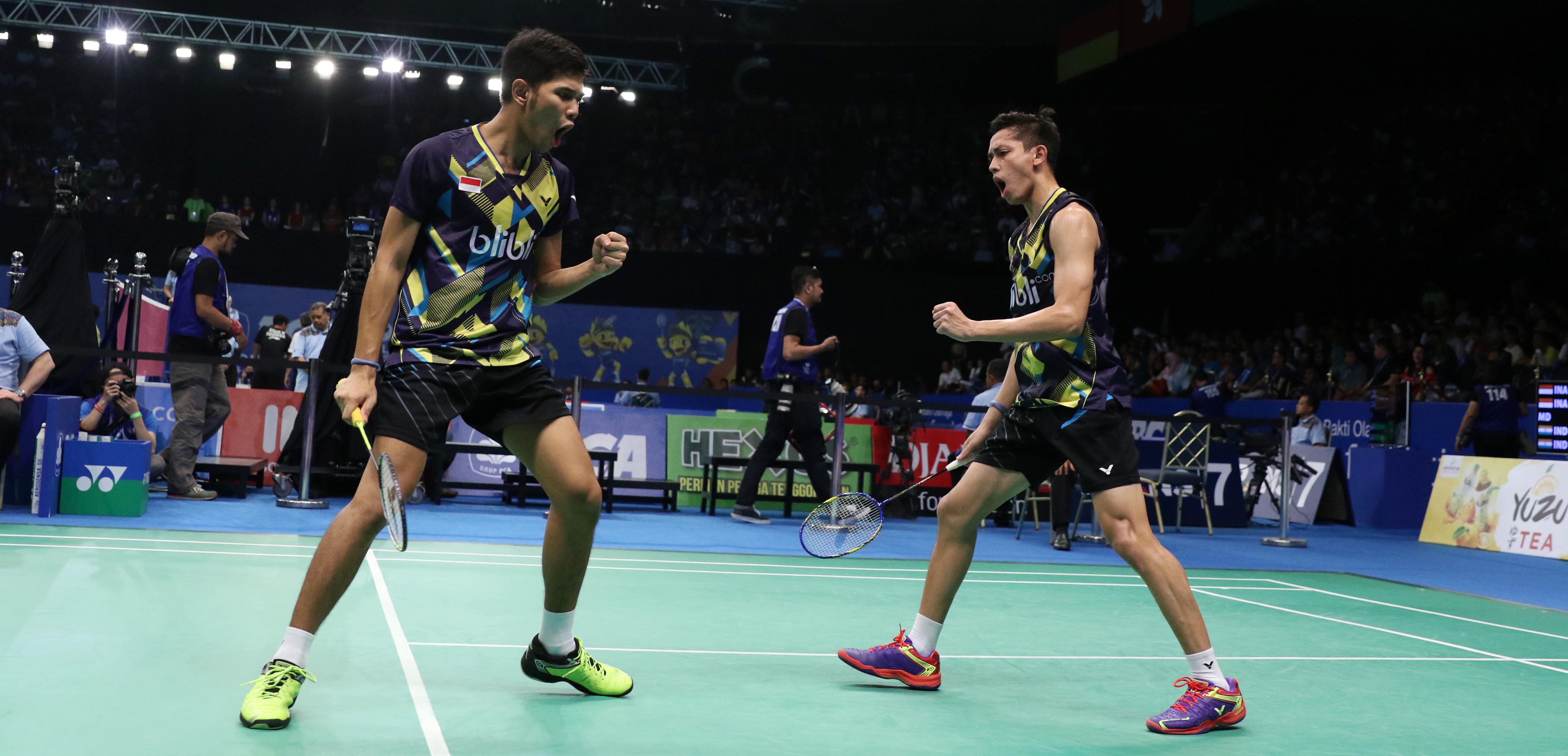 Fajar Alfian/Muhammad Rian Ardianto melaju ke babak semifinal Jerman Open 2018.