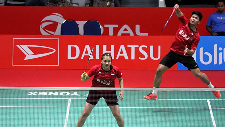 Praveen Jordan dan Melati Daeva Oktavianti di ajang Daihatsu Indonesia Masters 2018. Copyright: Humas Pelatnas PBSI