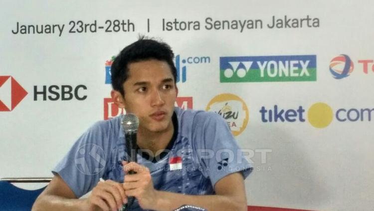 Jonatan Christie dalam jumpa pers. - INDOSPORT