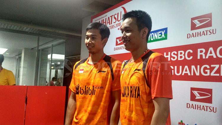 Hendra Setiawan/Rian Agung di Indonesia Masters 2018. Copyright: Petrus Manus DaYerimon/INDOSPORT