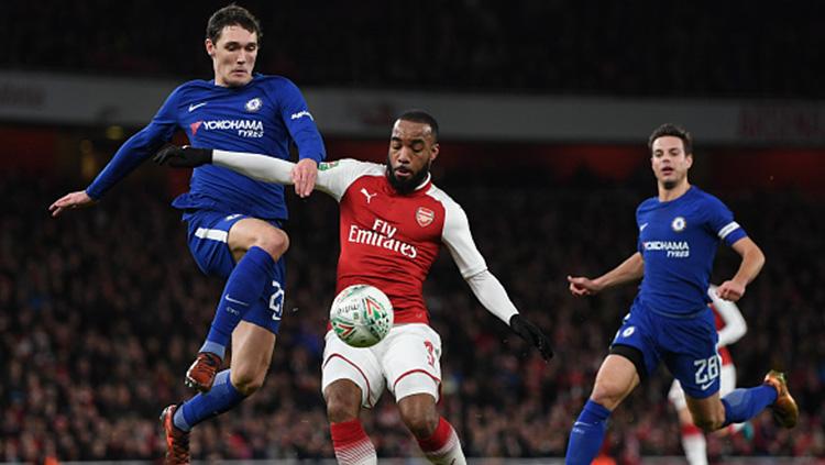 Chelsea vs Arsenal di Piala Liga Inggris 2018. Copyright: Getty Images