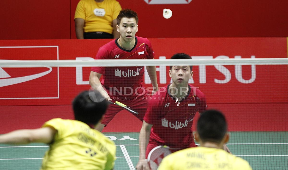 Marcus Fernaldi Gideon dan Kevin Sanjaya Sukamuljo Copyright: Herry Ibrahim/Indosport.com