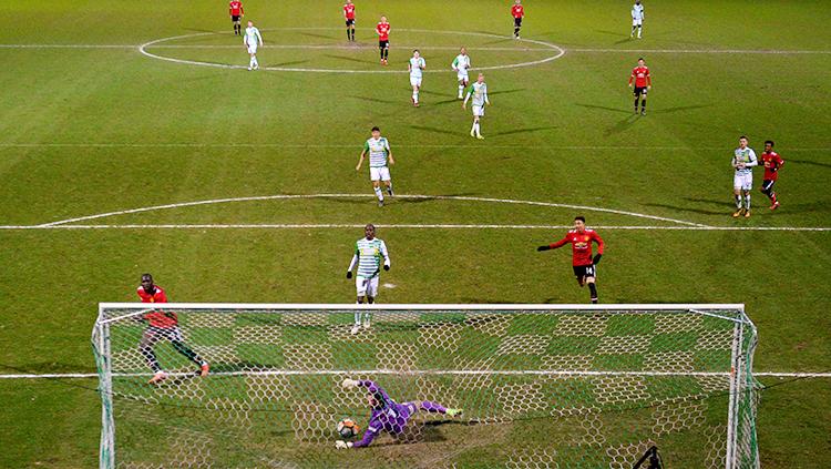 Momen gol Manchester United yang diciptakan oleh Romelu Lukaku.