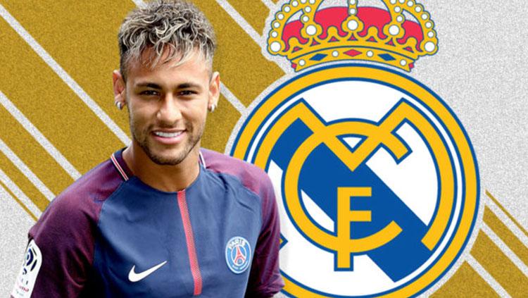 Diprediksi langkah bintang Paris Saint-Germain (PSG) Neymar gabung Madrid makin besar usai diketahui sang ayah tiri barunya itu seorang fans El Real. - INDOSPORT