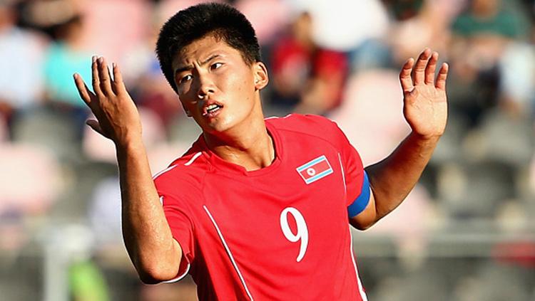 Penyerang Timnas Korea Utara, Han Kwang-song.