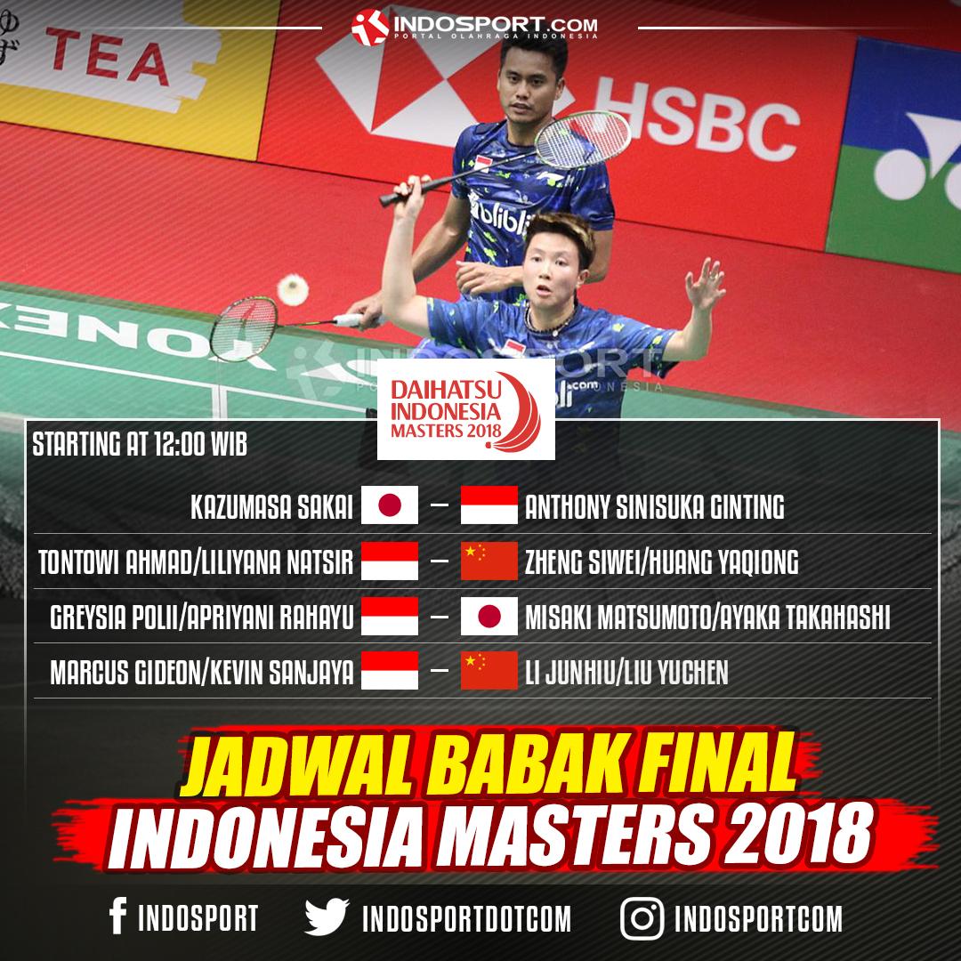 Jadwal Babak Final Indonesia Masters 2018. Copyright: Grafis: Eli Suhaeli/INDOSPORT