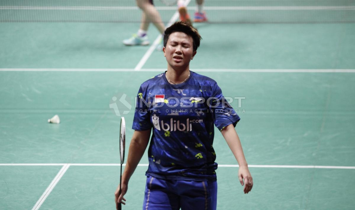 Liliyana Natsir tertunduk lesu gagal mengamankan gelar juara Indonesia Masters 2018.