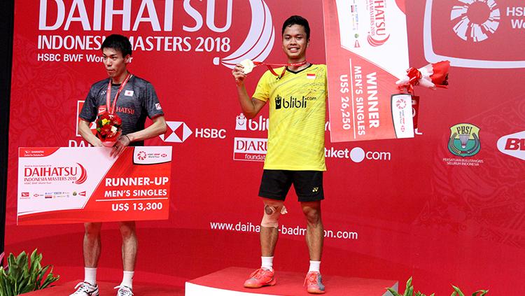 Anthony Sinisuka Ginting raih gelar juara Indonesia Masters 2018. Copyright: Humas Pelatnas PBSI