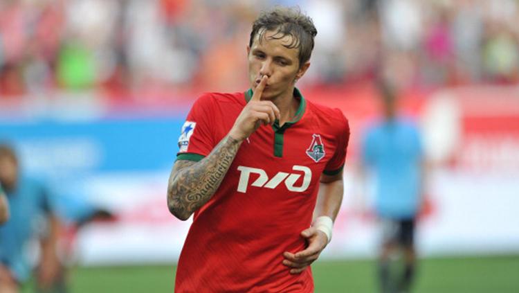 Roman Pavlyuchenko selebrasi bersama Lokomotiv Moscow. Copyright: INDOSPORT