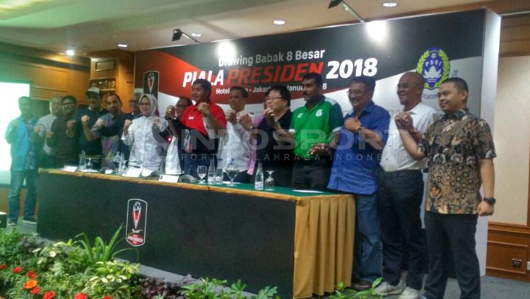 Konferensi pers drawing babak 8 besar Piala Presiden 2018 Copyright: Petrus Manus DaYerimon/INDOSPORT