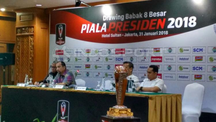 Konferensi pers drawing babak 8 besar Piala Presiden 2018.