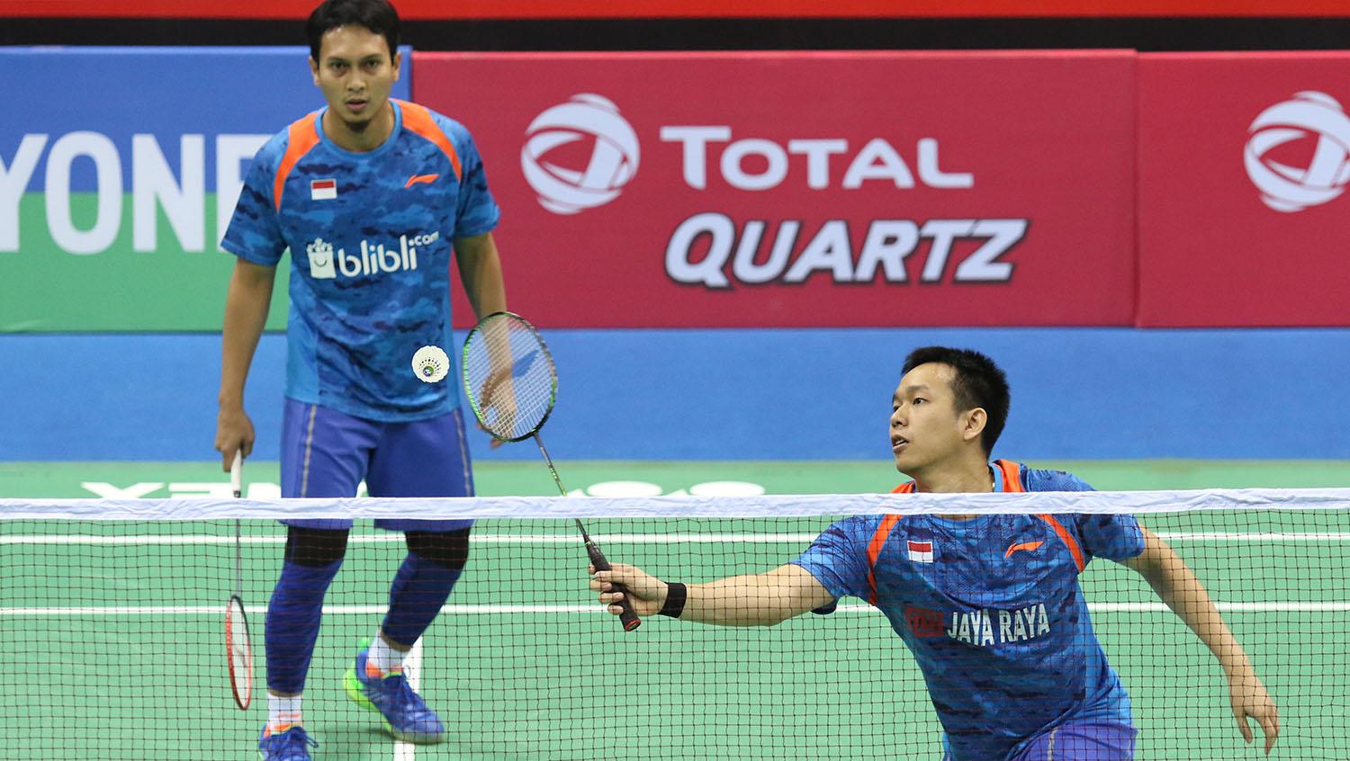 Hendra Setiawan dan Mohammad Ahsan (India Open 2018). Copyright: Humas PBSI