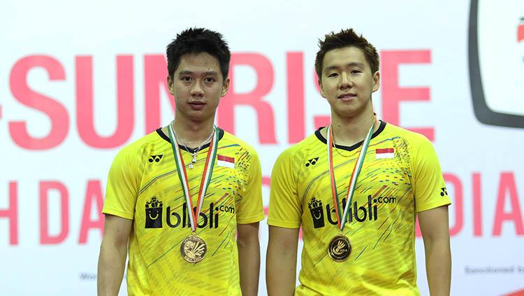 kevin/Marcus meraih gelar juara di India Open 2018 Copyright: Humas PBSI