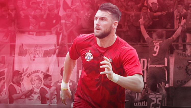 Penyerang Persija Jakarta, Marko Simic. Copyright: Grafis: Eli Suhaeli/INDOSPORT