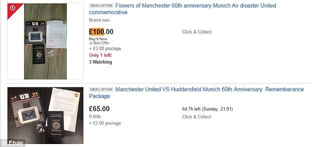 Seorang fans menjual merchandise tragedi Munich di Ebay. Copyright: Daily Mail