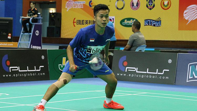 Anthony Sinisuka Ginting di kualifikasi Piala Thomas Uber 2018. Copyright: Humas Pelatnas PBSI