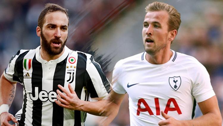 Gonzalo Higuain dan Harry Kane. Copyright: INDOSPORT