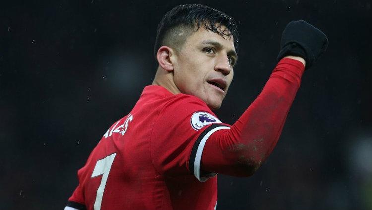 Penyerang Manchester United Alexis Sanchez. Copyright: INDOSPORT