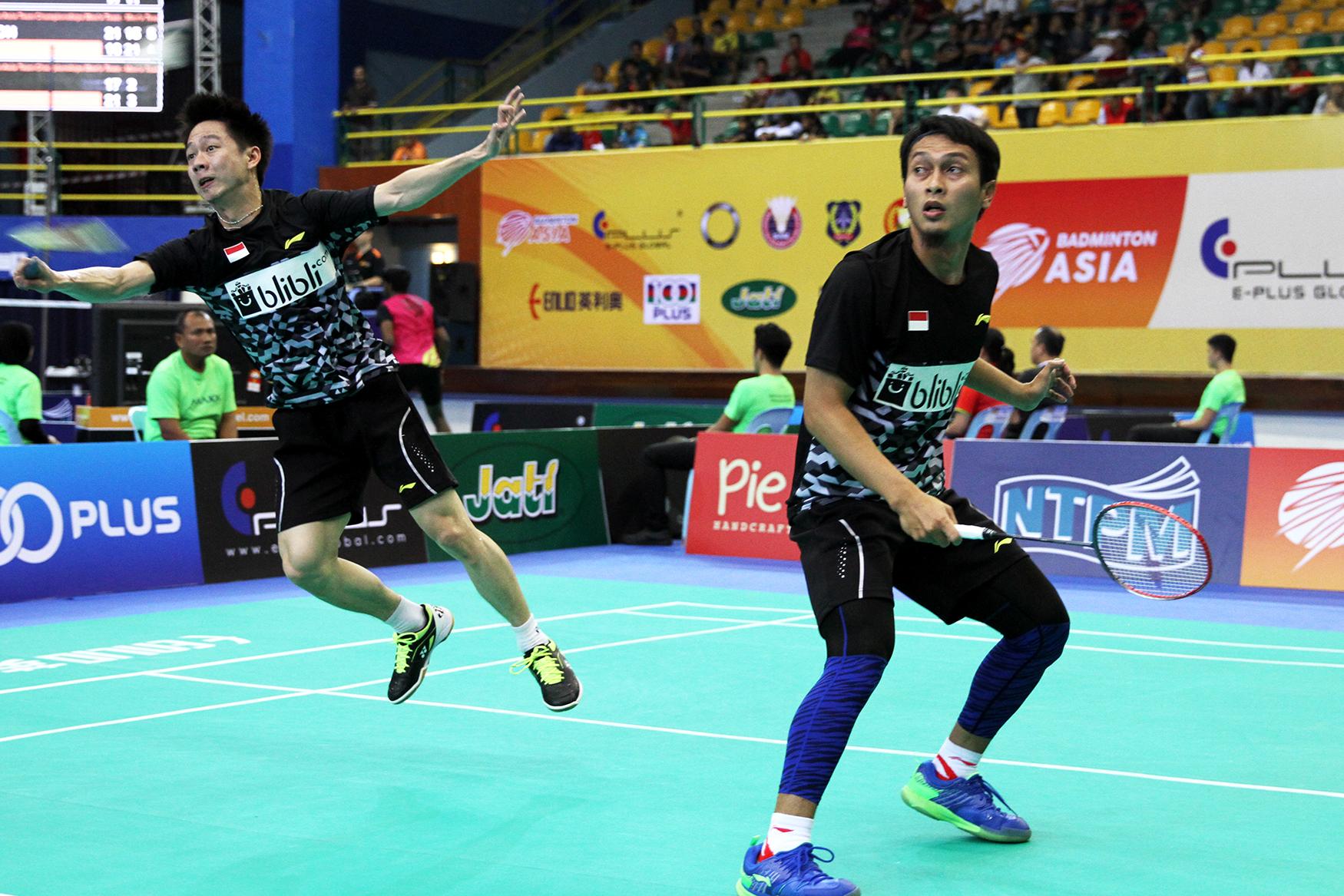 Muhammad Ahsan dan Kevin Sanjaya di laga ganda putra melawan Jepang Copyright: Humas Pelatnas PBSI