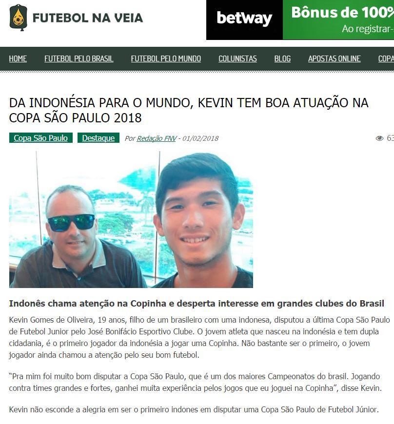 Kevin Gomes de Oliveira Copyright: www.futebolnaveia.com