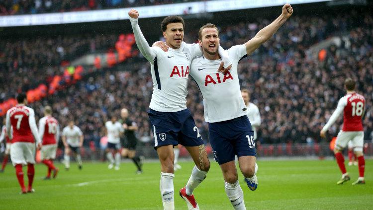 Harry Kane dan Dele Alli kala merayakan gol. Copyright: INDOSPORT