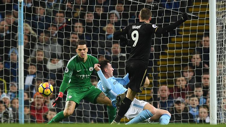 Jamie Vardy saat mencetak gol. Copyright: INDOSPORT